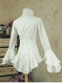 White Long Sleeves Gothic Blouse for Women