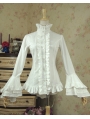 White Long Sleeves Gothic Blouse for Women