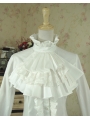 White Long Sleeves Gothic Blouse for Women