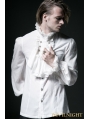 White Gothic Long Sleeves Chiffon Emnossing Blouse for Men