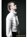 White Gothic Long Sleeves Chiffon Emnossing Blouse for Men