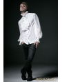 White Gothic Long Sleeves Chiffon Emnossing Blouse for Men