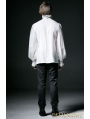 White Gothic Long Sleeves Chiffon Emnossing Blouse for Men