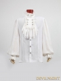 White Gothic Long Sleeves Chiffon Emnossing Blouse for Men