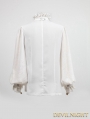 White Gothic Long Sleeves Chiffon Emnossing Blouse for Men