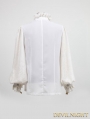 White Gothic Long Sleeves Chiffon Emnossing Blouse for Men