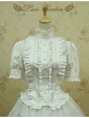 White Short Sleeves Lolita Blouse