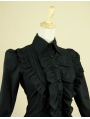 Black High-Low Gothic Blouse for Women