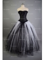 Romantic Black and White Gothic Corset Long Prom Dress