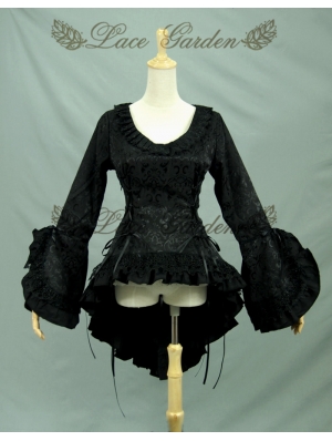 Black High-Low Gothic Blouse for Women