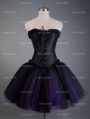 Fashion Black and Purple Short Gothic Corset Burlesque Party Dress