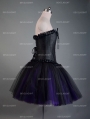 Fashion Black and Purple Short Gothic Corset Burlesque Party Dress