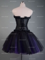 Fashion Black and Purple Short Gothic Corset Burlesque Party Dress