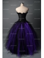 Romantic Black and Purple Gothic Corset Long Prom Dress