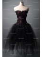 Fashion Black and Wine Red Short Gothic Corset Burlesque Party Dress