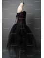 Fashion Black and Wine Red Short Gothic Corset Burlesque Party Dress