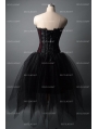 Fashion Black and Wine Red Short Gothic Corset Burlesque Party Dress