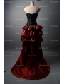 Fashion Black and Red Gothic Corset Burlesque Prom Party Dress