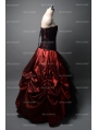 Black and Wine Red Gothic Corset Burlesque Prom Party Dress