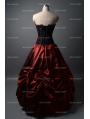 Black and Wine Red Gothic Corset Burlesque Prom Party Dress