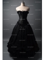 Romantic Black Gothic Corset Long Prom Party Dress