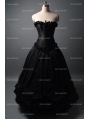 Roamtic Black Gothic Corset Long Prom Party Dress