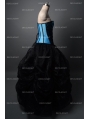 Fashion Black and Blue Gothic Corset Burlesque Long Prom Party Dress