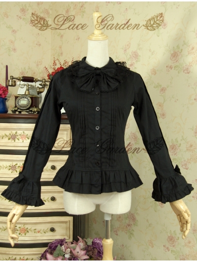 Black Long Sleeves Gothic Lolita Blouse
