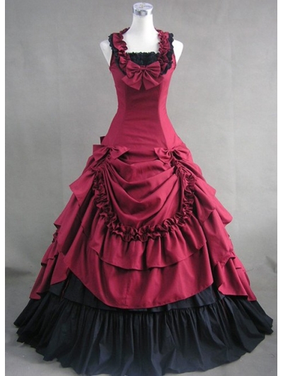 Red and Black Classic Gothic Ball Gowns
