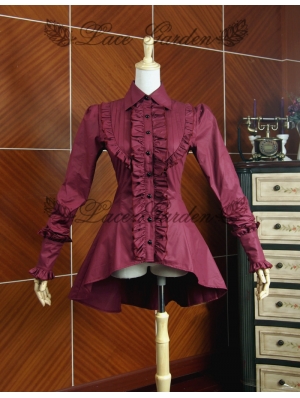Red High-Low Gothic Blouse for Women