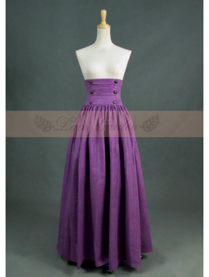 Purple Vintage High Waist Long Victorian Skirt