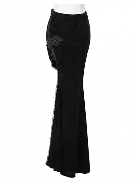 Black Velvet Irregular Gothic Skirt - Devilnight.co.uk