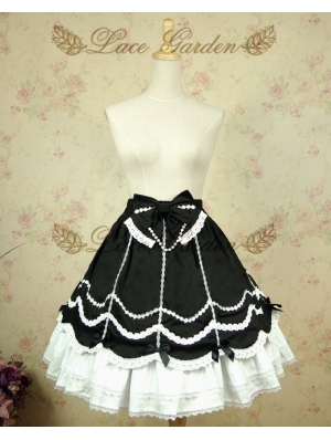 White and Black Sweet Lolita Skirt