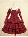 Red Long Sleeves Classic Lolita Dress