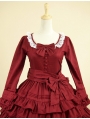 Red Long Sleeves Classic Lolita Dress