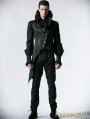 Black and Red Asymmetrical Gothic Punk Vest for Men