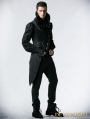 Black and Red Asymmetrical Gothic Punk Vest for Men