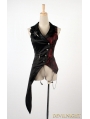Black and Red Asymmetrical Gothic Punk Vest for Men