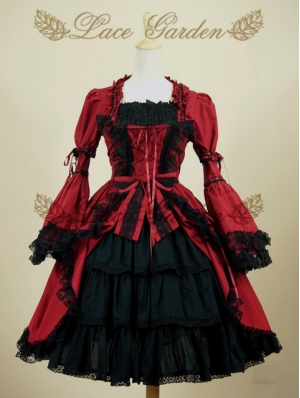 Black and Red Gothic Lolita Dress