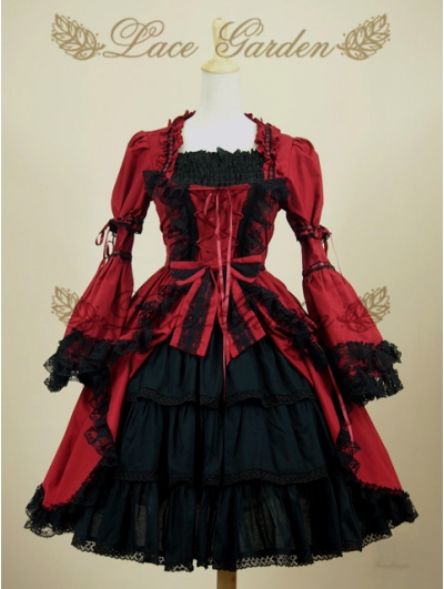Black and Red Gothic Lolita Dress
