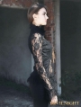 Black Sexy High Collar Lace Blouse for Women