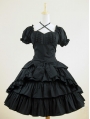 Black Short Sleeves Gothic Lolita Dress