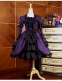 Purple and Black Long Sleeves Gothic Lolita Dress