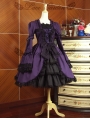 Purple and Black Long Sleeves Gothic Lolita Dress