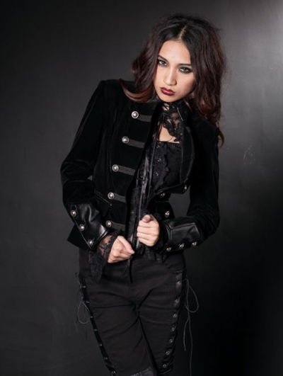 Black Gothic Short Jacket for Women