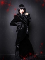 Black Velvet Gothic Swallow-Tailed Coat for Women