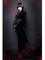 Black Velvet Gothic Swallow-Tailed Coat for Women