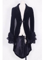 Black Velvet Gothic Swallow-Tailed Coat for Women