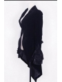 Black Velvet Gothic Swallow-Tailed Coat for Women