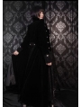 Black Double Breasted Gothic Long Coat for Women